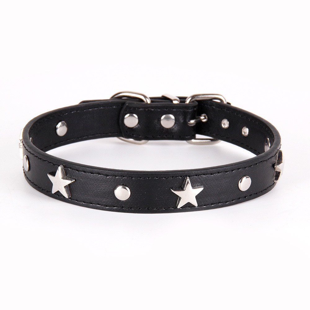 Dog collar cat collar with fashionable and personalized small star design adjustable for daily wear is the perfect collar for pets