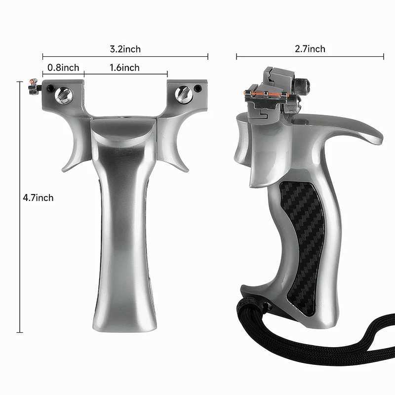 8020/9025 sturdy metal slingshot with shock-absorbing tail cover comfortable grip slingshot professional outdoor hunting and shooting set W240905