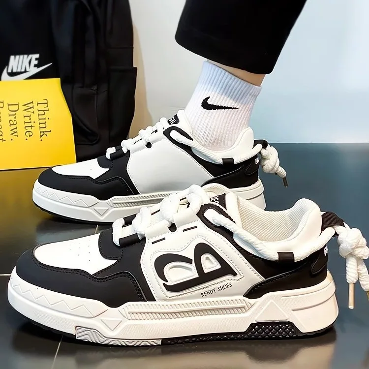 Free shipping Men's Run Sneaker Walking Leather Shoes Youth Casual Cricket Shoes Fashion Trend Comfort Skateboard Shoes Zapatos Casuales