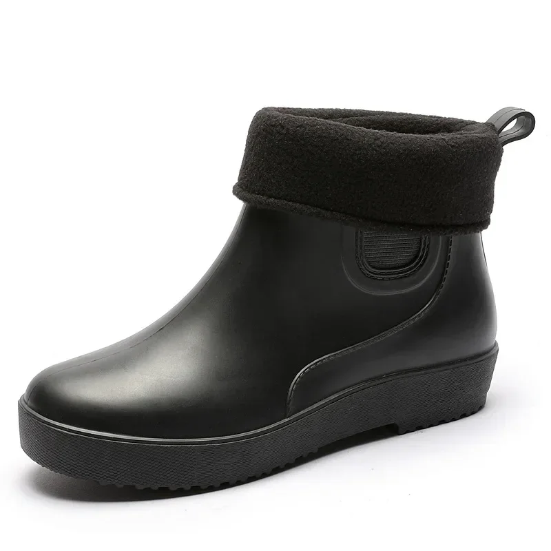 Rain New Outdoor Warm Low-cut Winter Shoes Waterproof Rubber Ankle Boots Women's Overshoes 2771
