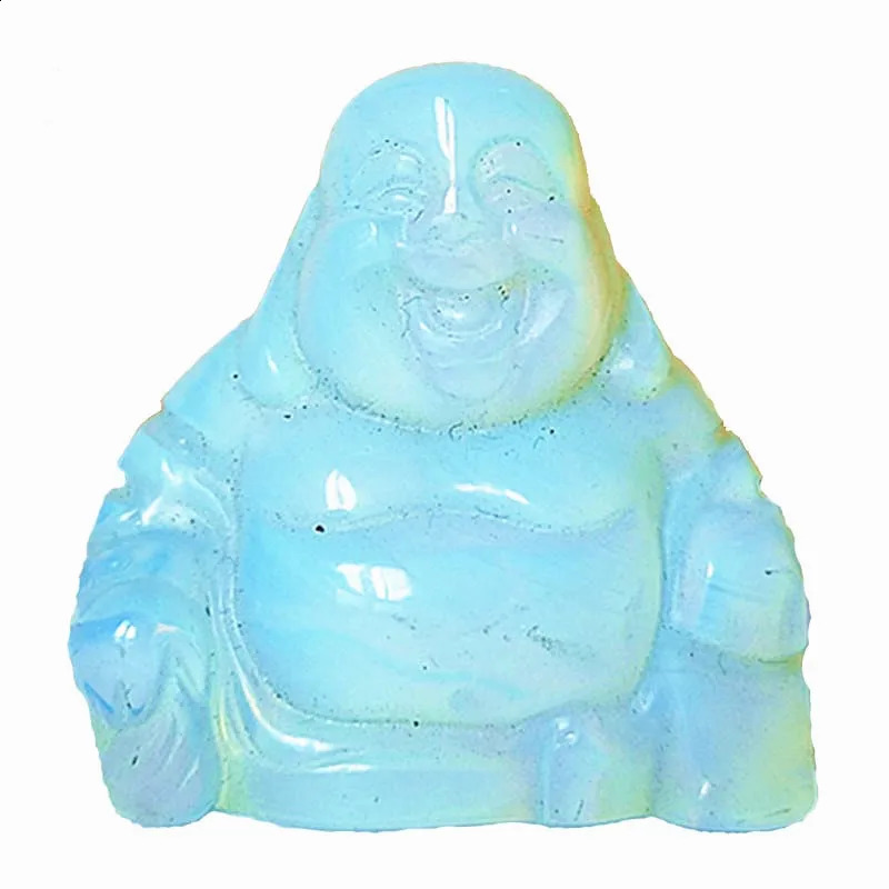 Natural stone crystals figurine feng shui home decor Happy Buddha buda statue home decoration accessories miniature figurines 240827