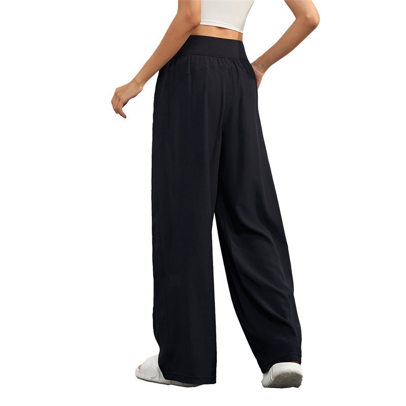 All1601 Women Yoga Wear Jogging Loose Wide Leg Joggers Stretchy High Waist Training Strap Pants 6 Colors