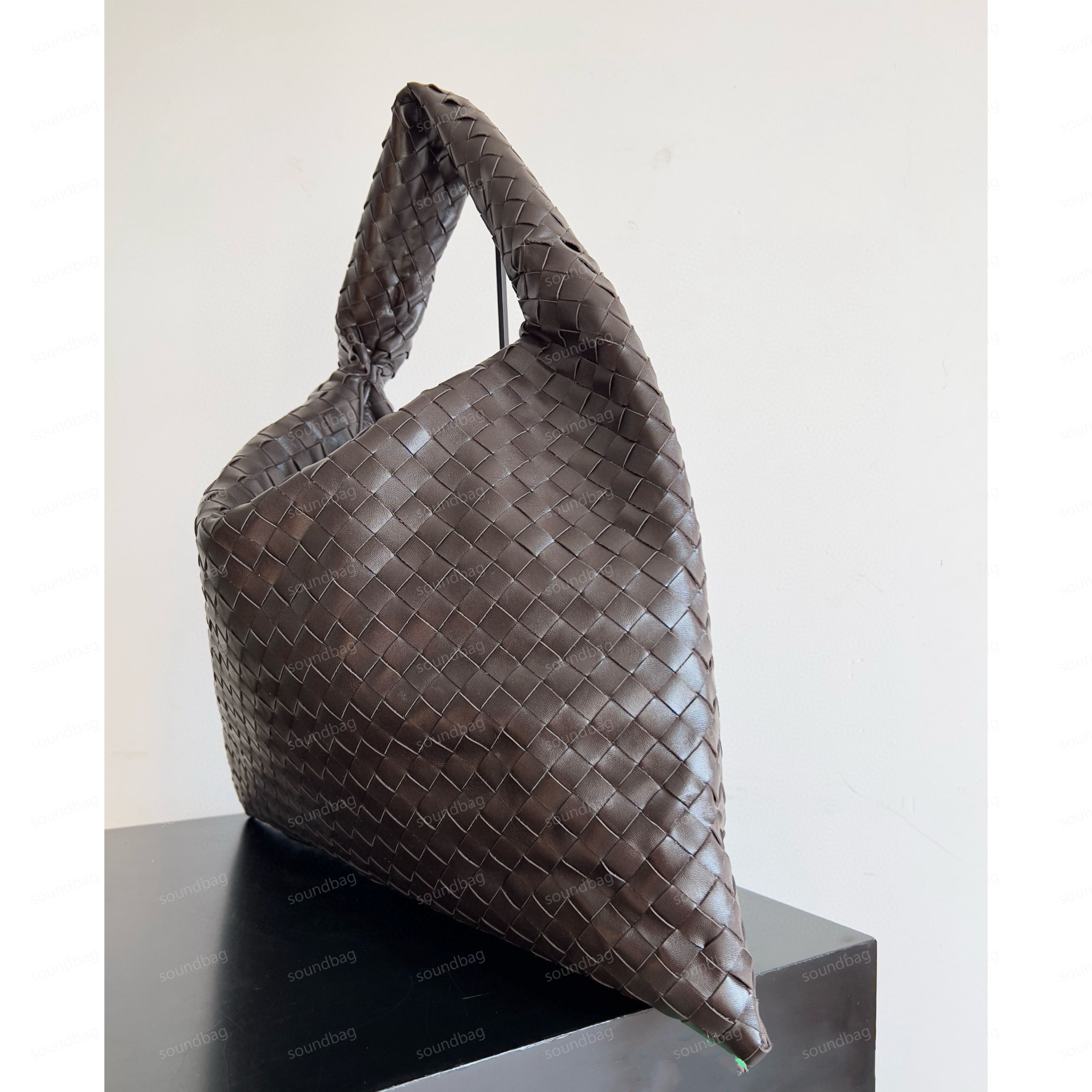 Hop Croissant Handwoven Tote: Spacious, Chic Shopping & Commuting - Fashionable Single Shoulder, Bag Genuine Leather Underarm Hobo Travel GREEN