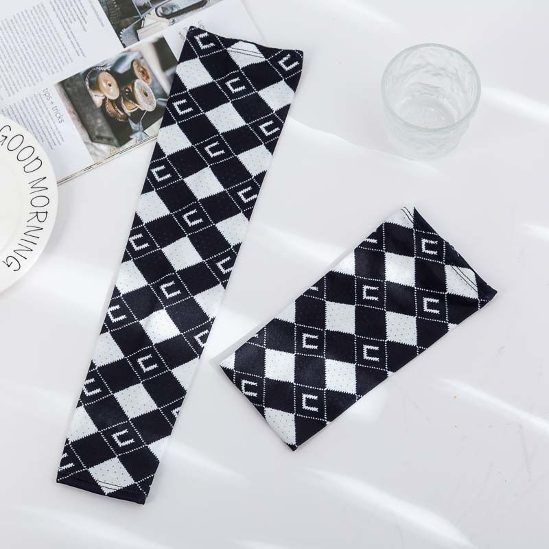 Ice silk sunscreen sleeve checkerboard letters trend cycling sports arm protection hand sleeve men and women