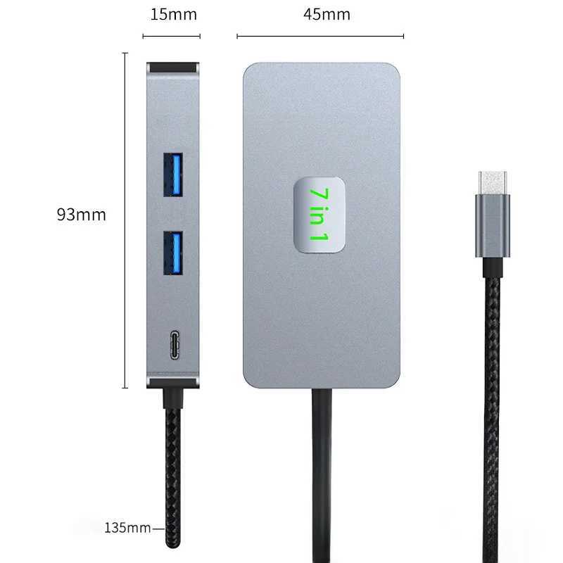 USB 3.2 hub USB-C base station Type-C to 4K adapter RJ45 Gigabit 2.5G LAN Ethernet splitter SD/TF card reader PDW100W CL240905