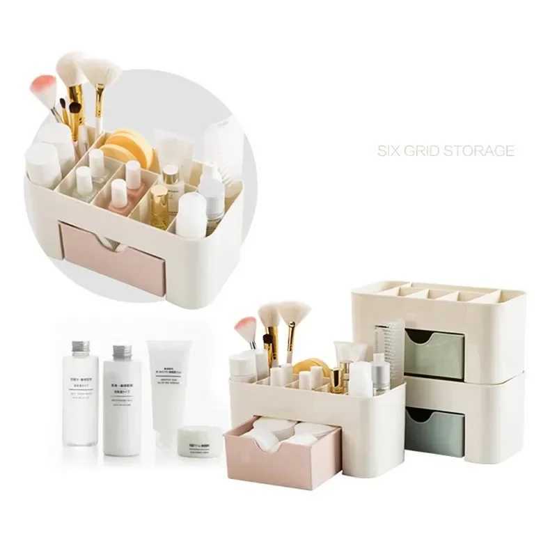 Double Layer Plastic Makeup Organizers Storage Box Cosmetic Drawers Jewelry Display Box Case Desktop Container Boxes Organizer Y240906