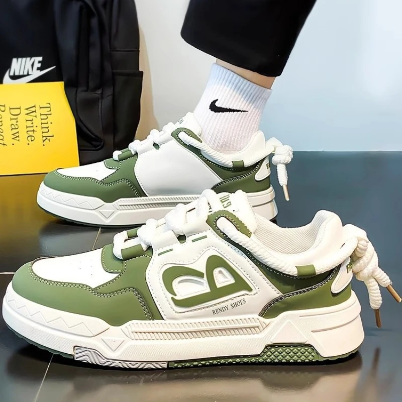 Free shipping Men's Run Sneaker Walking Leather Shoes Youth Casual Cricket Shoes Fashion Trend Comfort Skateboard Shoes Zapatos Casuales