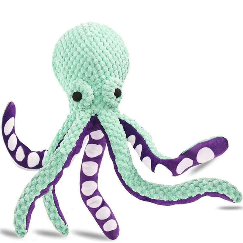 Plush Durable Interactive Squeaky Dog Octopus Chew Toys For Puppy Teething Pet Training And Entertaining Toy