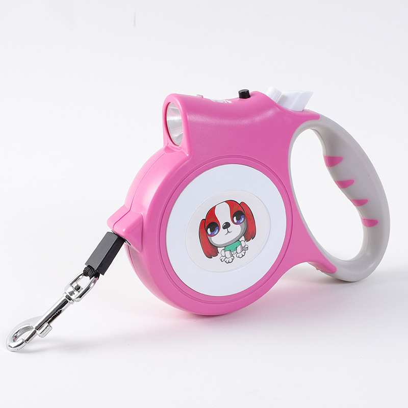 Halloween Pet toy Pet leash with LED light automatic retractable leash portable automatic leash outdoor dog walking leash