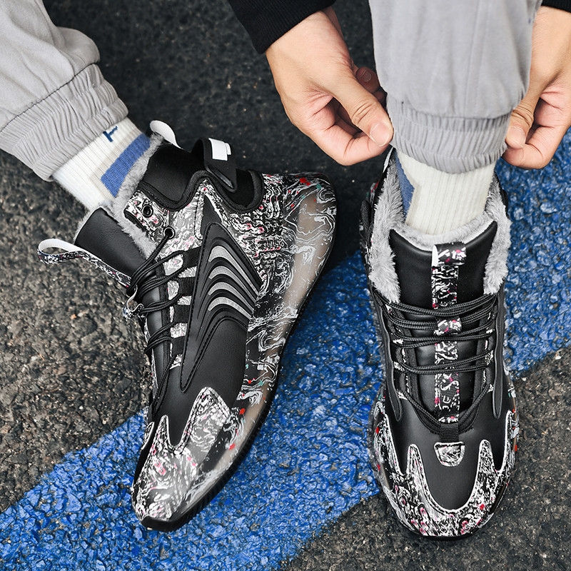 2024 New d73a4 men boots Slippers Warm Shoes Waterproof Non-Slip Plush Male tenis shoes Boots Men Sneakers Winter