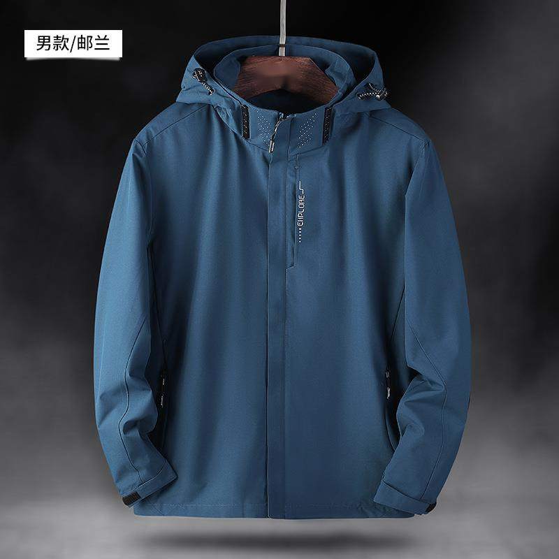 Autumn and winter hooded soft shell waterproof cardigan, assault couple wear-resistant outdoor off-road suit, student school uniform, team uniform