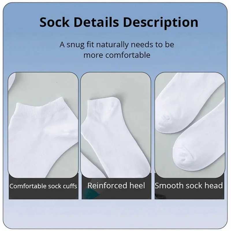 10/20/50/100 Pairs White Socks For Women Men Non-slip No-show Ankle Socks Casual Breathable Socks Invisible Low Cut SocksXJ240904