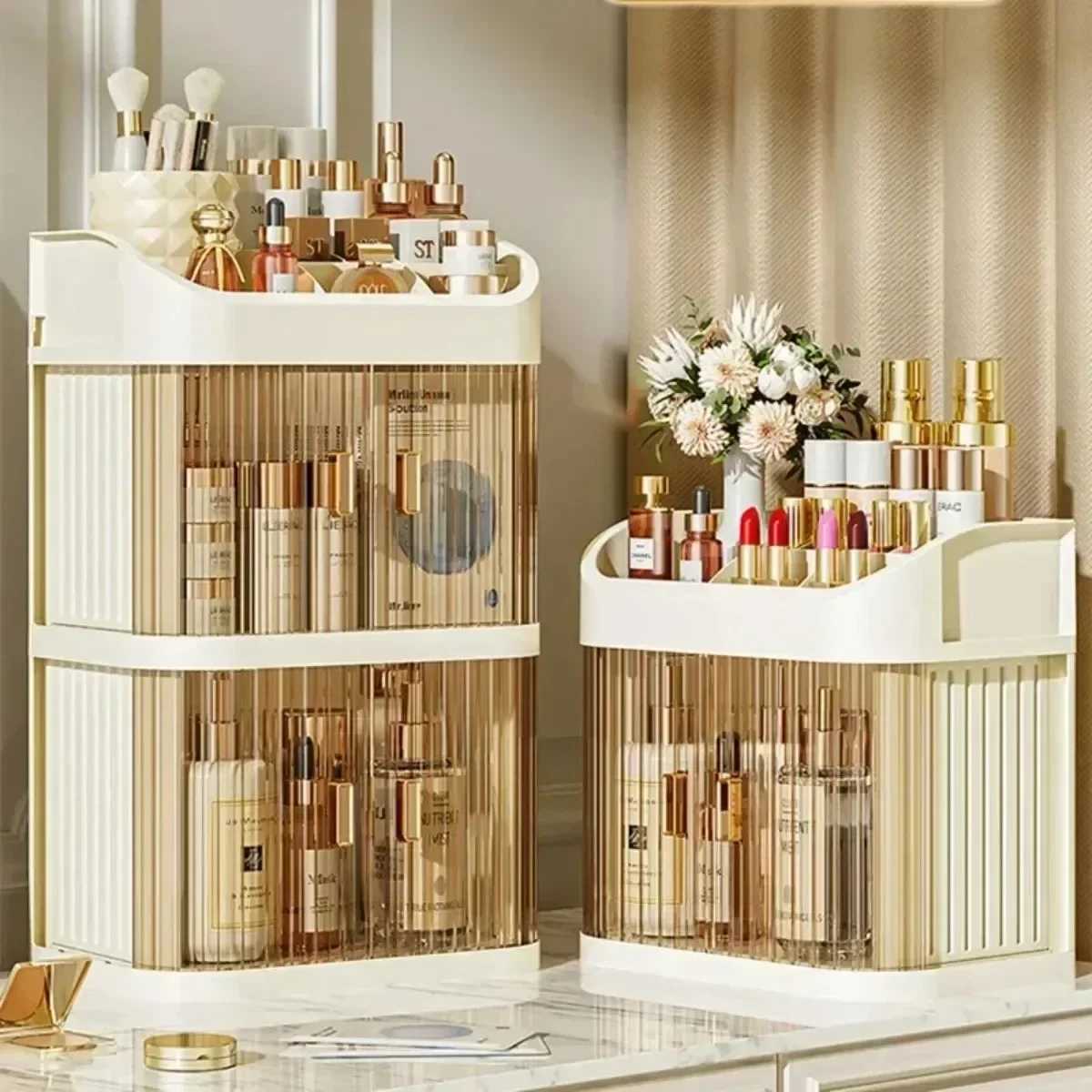 Dust-proof Cosmetic Organizer Makeup Storage Box Large Capacity Jewelry Nail Polish Cosmetic Container Makeup Organizer Box Y240906