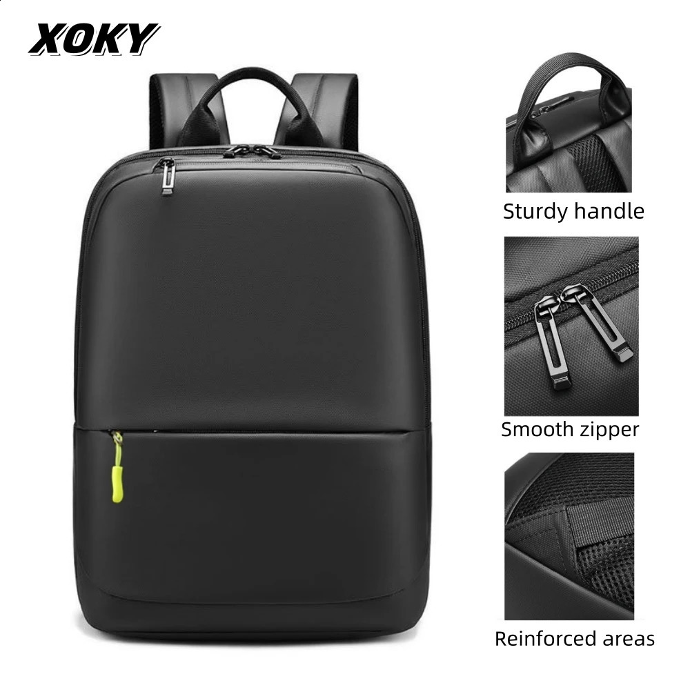 XOKY Business Backpack Travel Waterproof Mens School Bag Large Capacity 173 Notebook Fashion 2316 240919