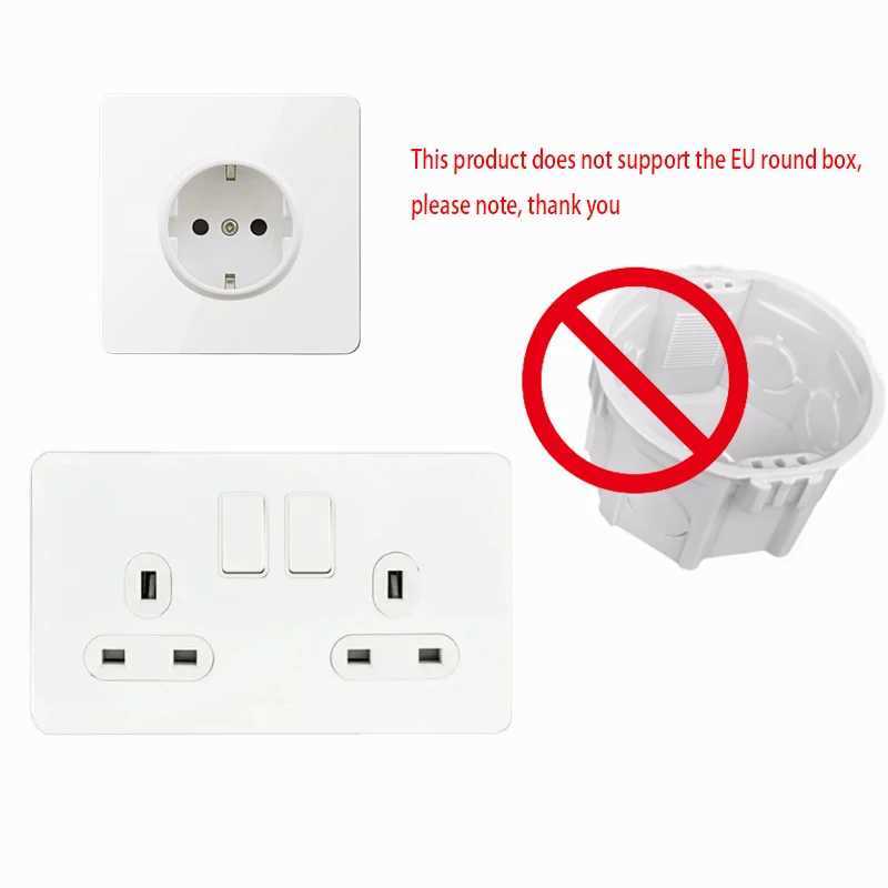 Toggle switch White stainless steel panel retro wall lamp switch AC110-250V 1 2 3 4 Gang 2 Way16A Universal wall light switch Y240905