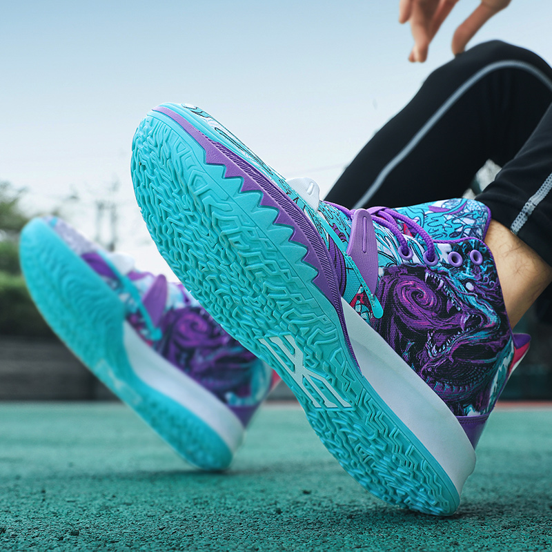 Brand Fashion Printed Basketball Shoes Men Women Professional Basketball Sneakers Chunky Men Trainers Sports Shoes Basket Hommes