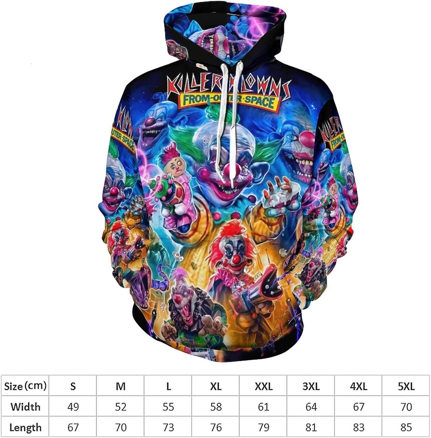 Hoodie for Mens Womens Killer Klowns from Outer Space Unisex 3D Novelty Hoodies Teen Pullover Sweatshirt Casual Tracksuit with Pockets Style Graphic