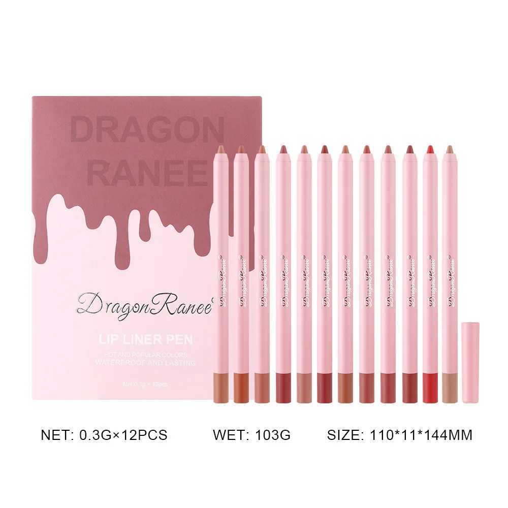 12 pieces/box mouth red lip liner set durable matte lipliner lip color lipstick waterproof moisturizing lipstick makeup W240904