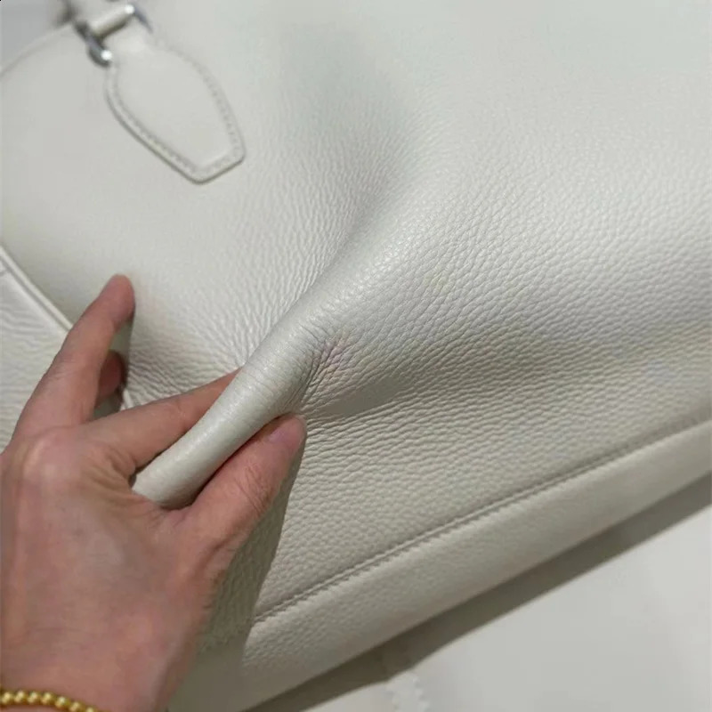 Donna in laminated cowhide womens handbag full grain top genuine minimalist large capacity shell shape 240903