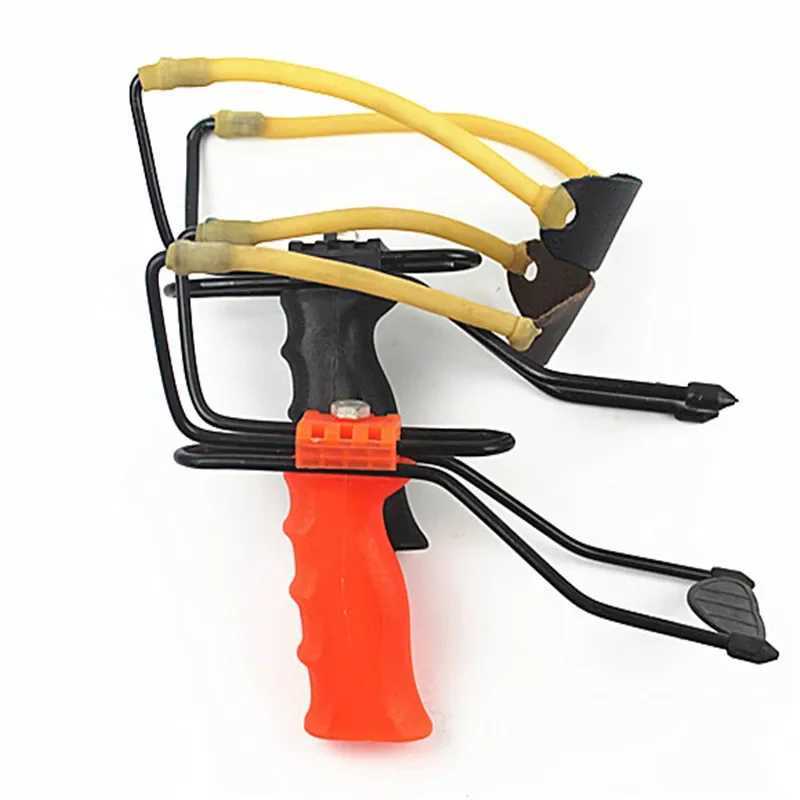 Durable outdoor heavy-duty slingshot with hunting metal rubber strap and wrist rest handle high-quality random W240905