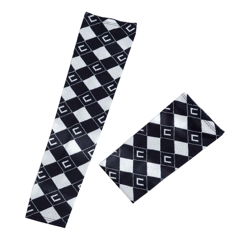 Ice silk sunscreen sleeve checkerboard letters trend cycling sports arm protection hand sleeve men and women