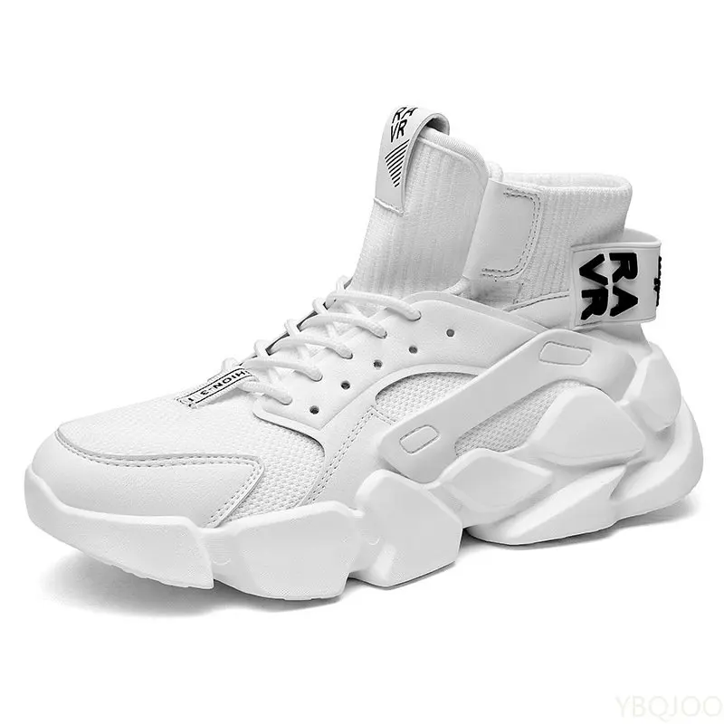 New High-top Beige Men's Sneakers Chunky Men Heighten Fashion Casual Plus Size atillas Damping Tennis Shoes 2023