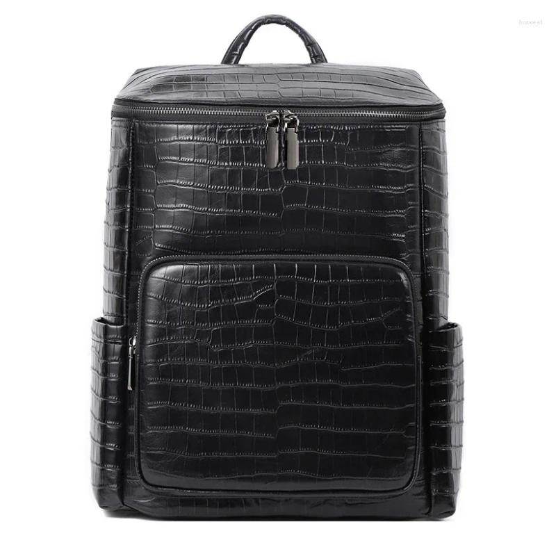 Backpack 2025 Business Men First Layer Cowhide Men's Bag Genuine Leather Schoolbag Large Laptop Travel