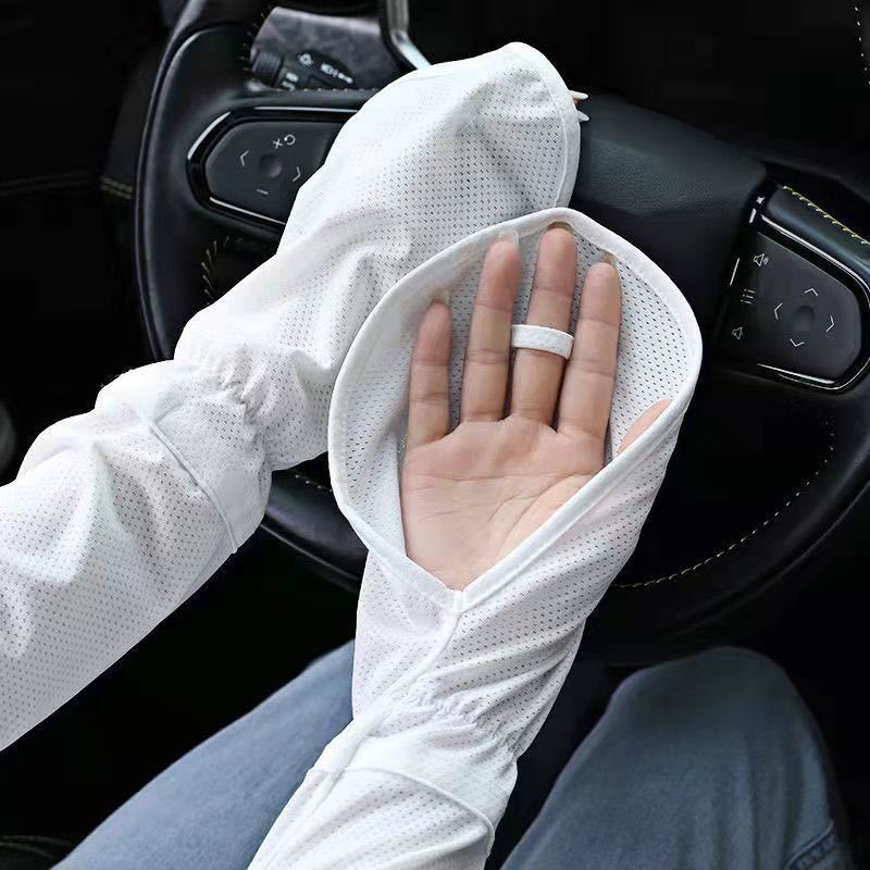 Summer Sunscreen Sleeves UV Wrap Finger Sleeves Ice Silk Sunscreen Riding Driving Loose Horseshoe Sleeves