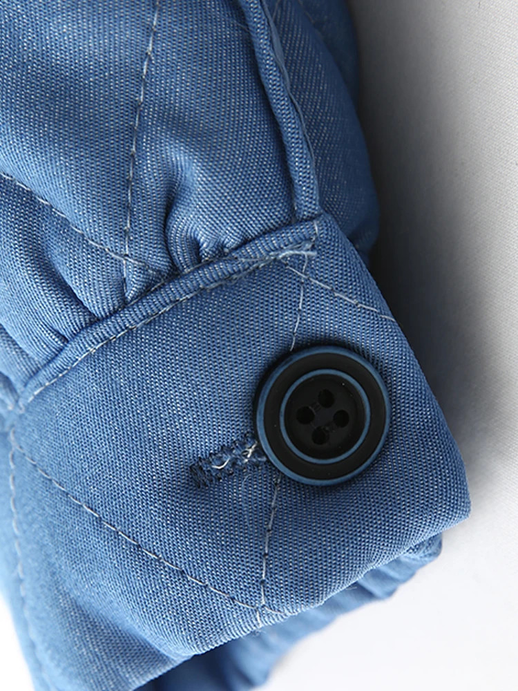 Kapuza Womens Tie Patch Pocket Jacket with Retro Collar Long Sleeve Unique Top 240902