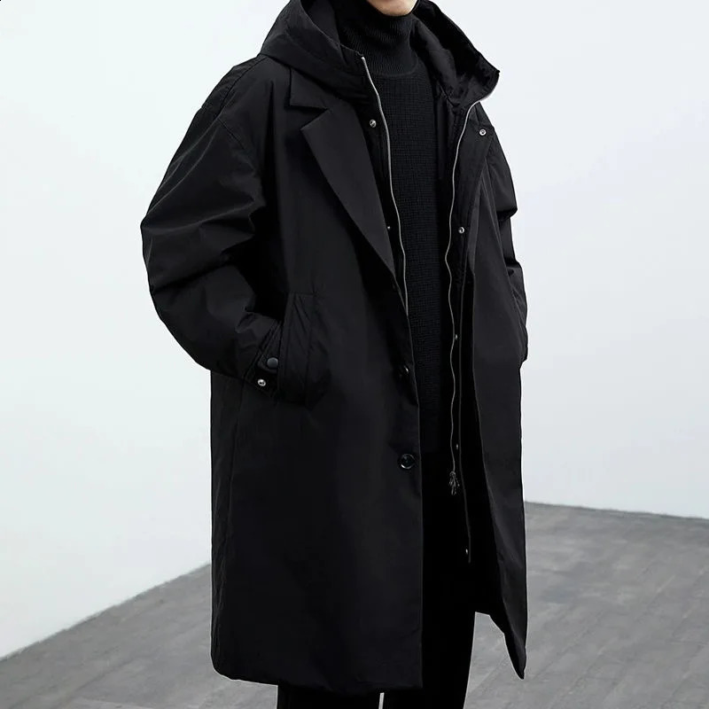 Men's Waterproof Long Trench Coat - Solid Color Windproof Casual Loose Large Size High Quality Spring And Autumn Jacket
