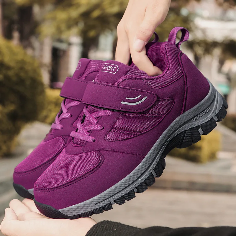 Trendy Men's Running Shoes With Hook And Loop Fastener, Comfy Breathable Wear Resistant Shock Absorption Cushioned Sneakers 8b31