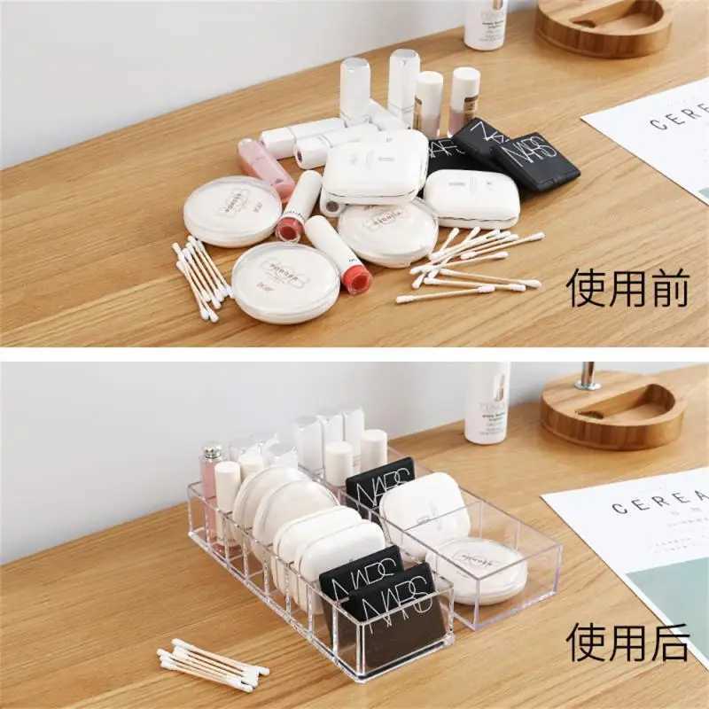 Transparent lipstick Cosmetic Makeup Acrylic Makeup Brush Tool Storage Box Case Make-up Brush Holder Table Organizer Makeup Tool Y240906