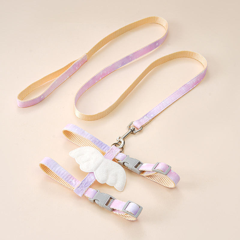 Halloween Angel pet rope I-shaped cat traction rope anti slip walking cat rope gradient wing cat traction