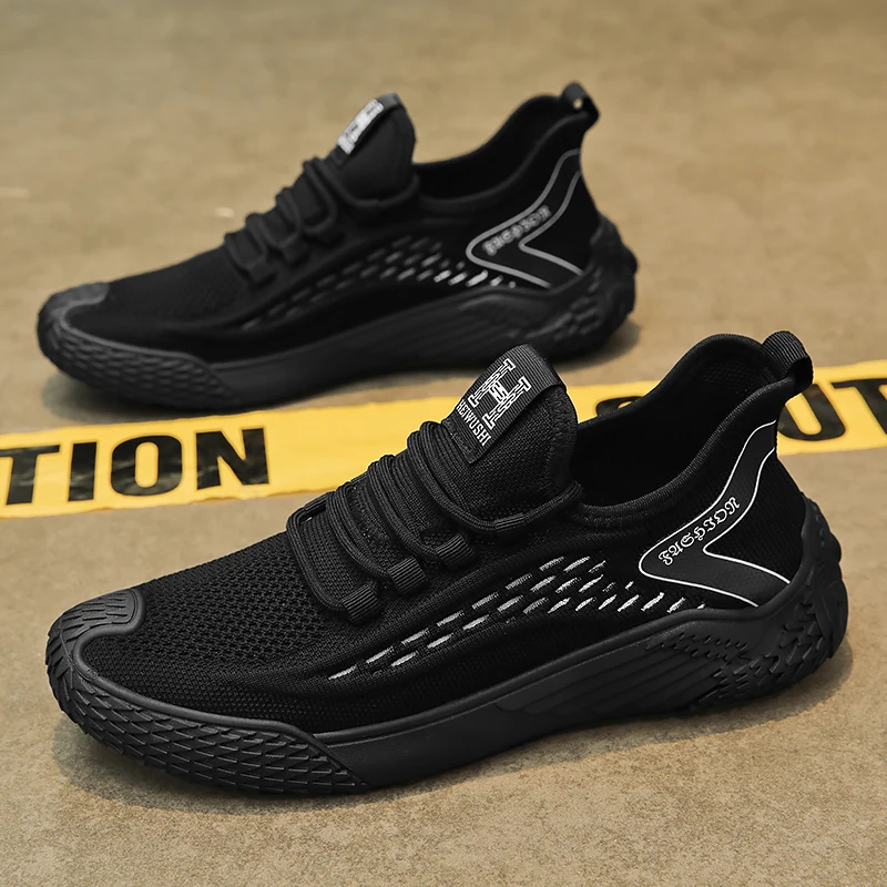 Casual Sneakers for Men Comfortable Lightweight Low Top Sports Shoes Breathable Trendy All-match Non-slip Round Toe Male Sneaker