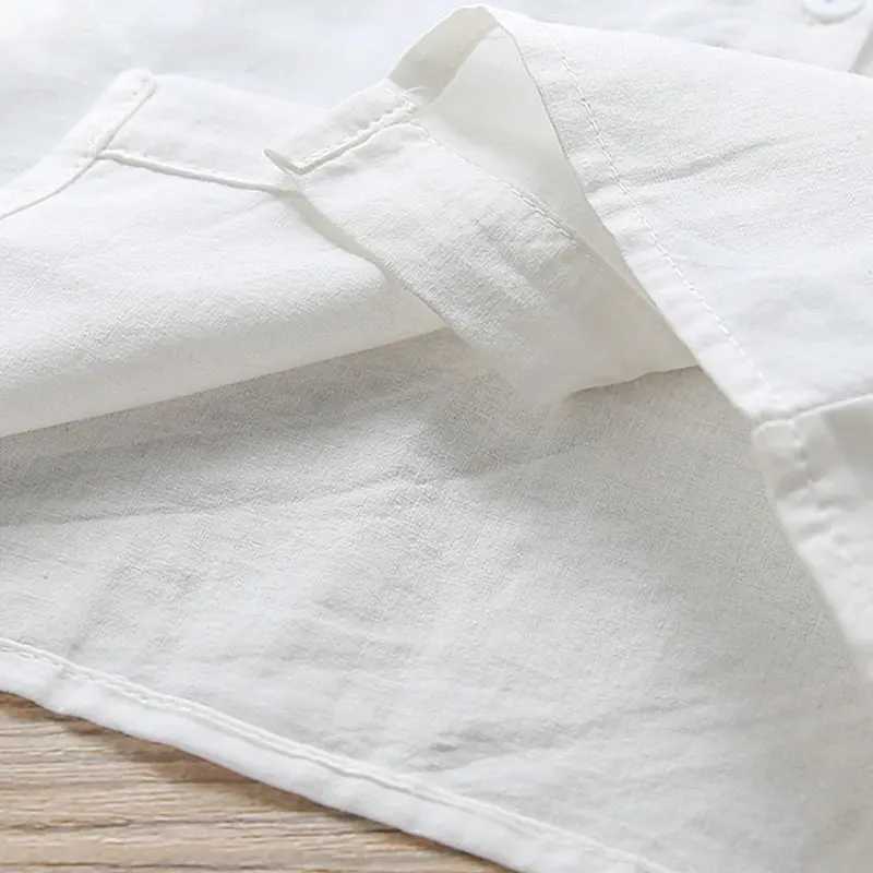Blouses New Spring Toddler Kids Girls White Shirt Long Sleeve Cotton Lace Children Girl Tops Blouse Kids Clothes Y240906