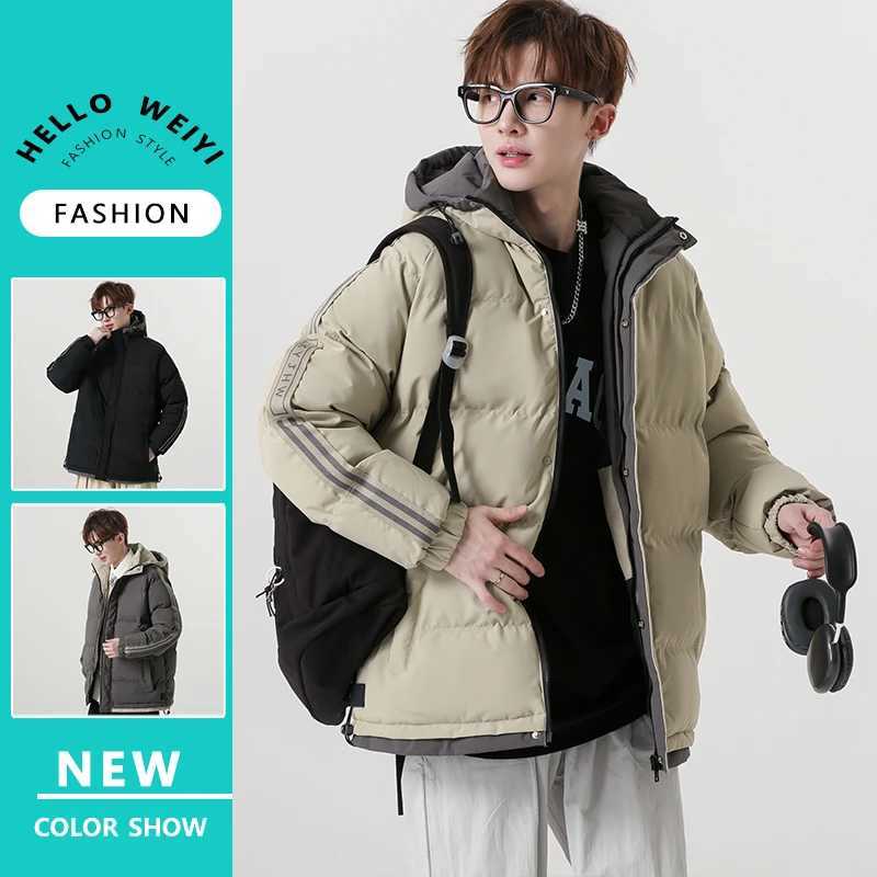 2024 Winter Mens Jacket New Fashion Loose and Versatile Thick Warm Bread Clothing Mountaineering Camping Hoodie Coat M-5XL M240906