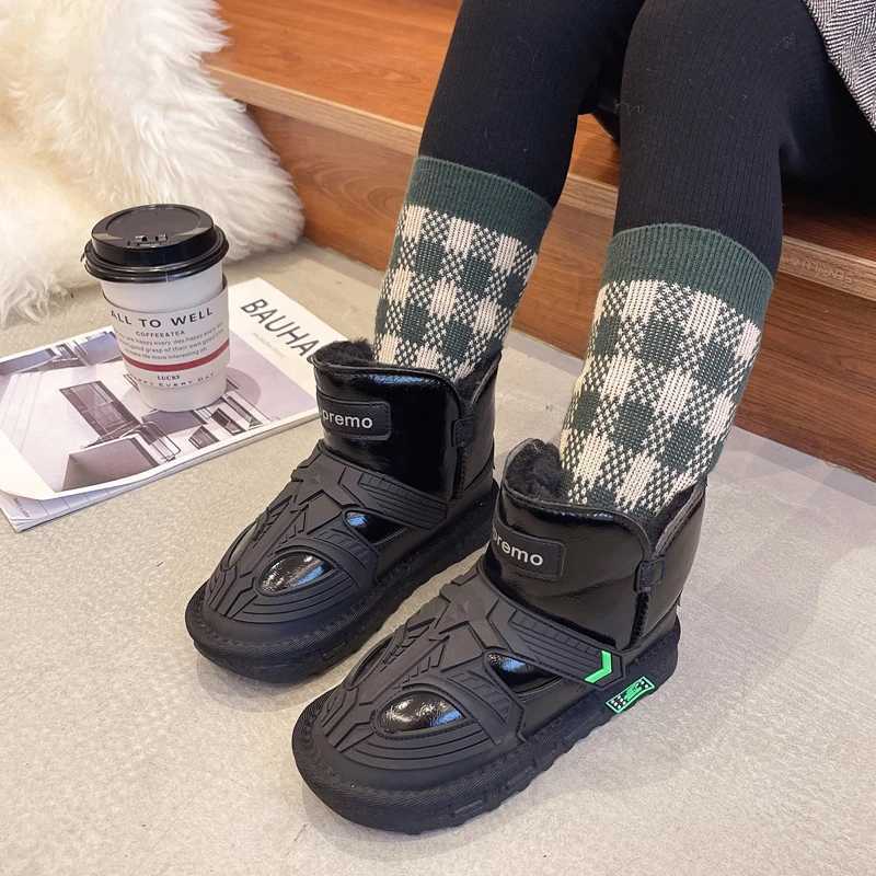 Fashion Children Snow Boots Water Proof Warm Casual Shoes Girls Boys Kids Boots Boy Winter Wear-resistant Cotton Shoes Sneakers M240906