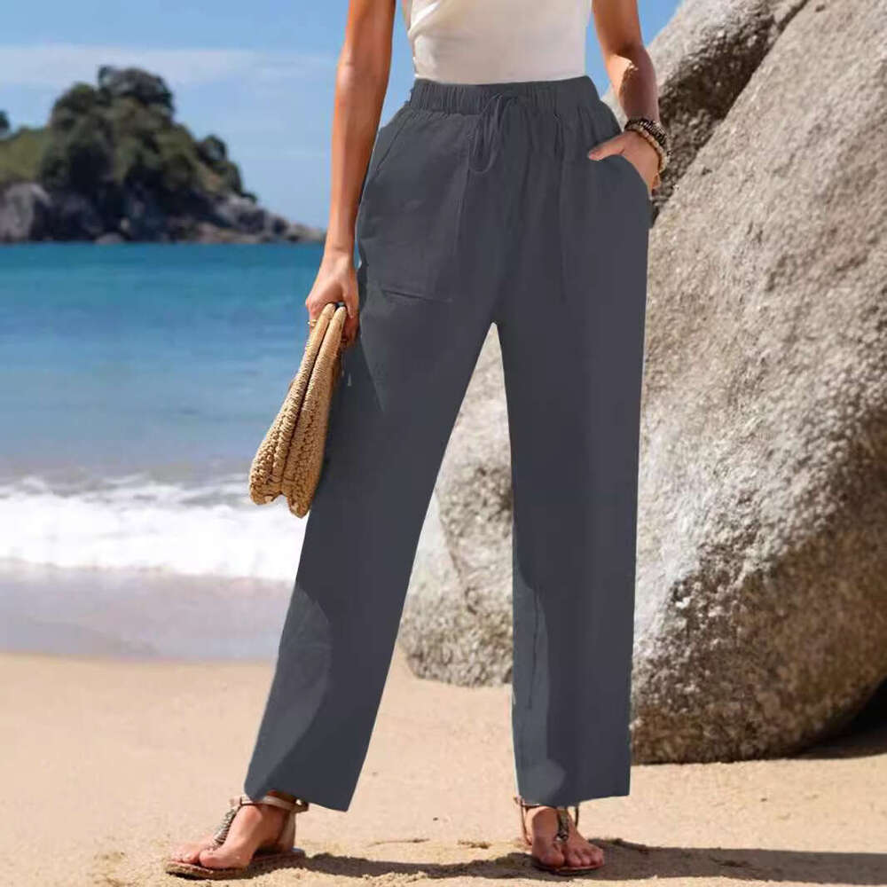 2024 new loose casual for women's autumn winter wide pants with a hanging feeling straight leg pants, long and high-end