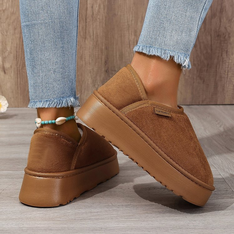 Women's snow boots 2024 new winter plus fleece short elastic boots for cold and warm and thick soft sole increase cotton shoes