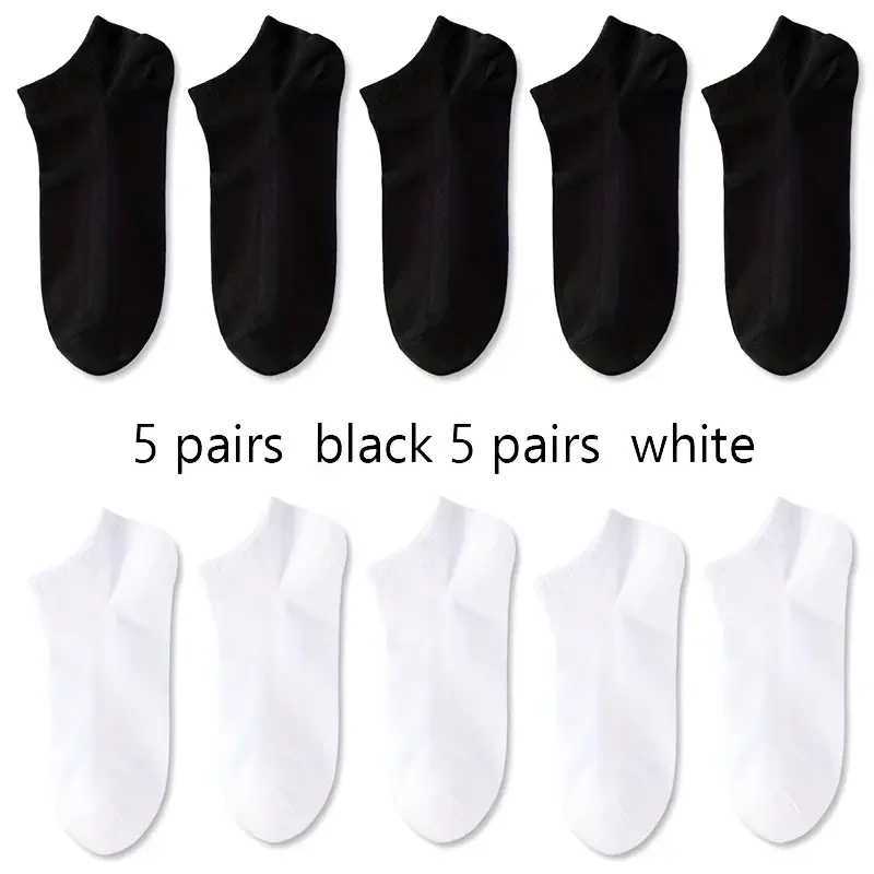 10 pairs of womens/mens boat socks invisible low cut silicone anti slip summer no show ankle socks solid color casual breathable W240905