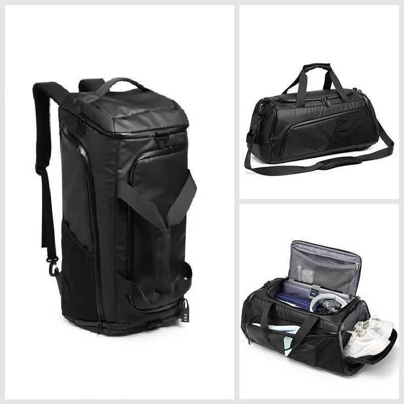 Mens fitness bag large capacity training fitness exercise sports bag backpack dry and wet yoga bag business travel bag with shoes W240906