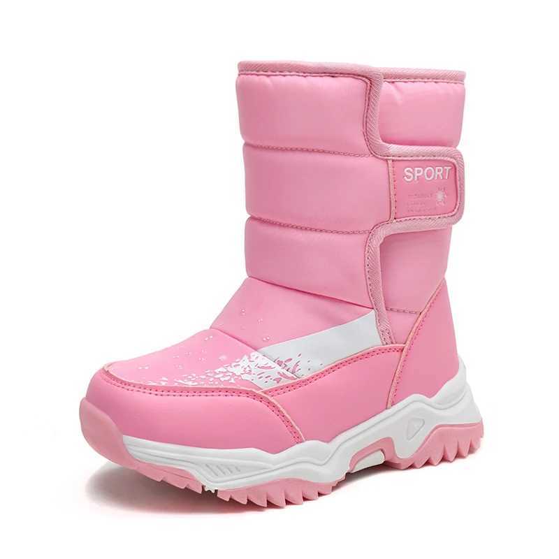 YISHEN Winter Children Shoes Warm Plush Waterproof Non-Slip Snow Boots For Kids Rubber Sole Fashion Outdoor Boys Girls Shoes M240906