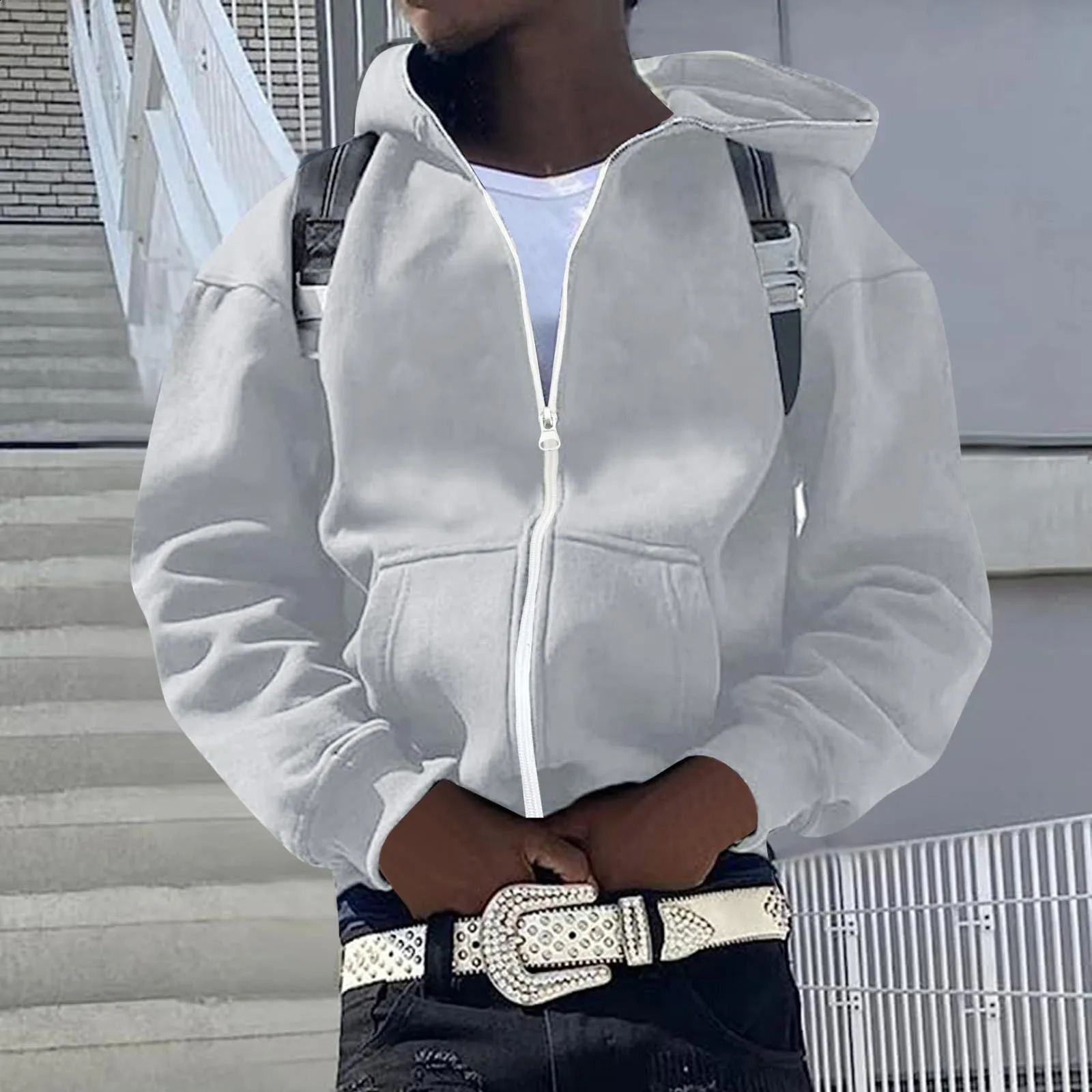 Mens And Womens Hooded simple pocket long sleeve loose Casual Hip Hop Hooded Streetwear Cardigan Boondocks Hoodie for Men 240906