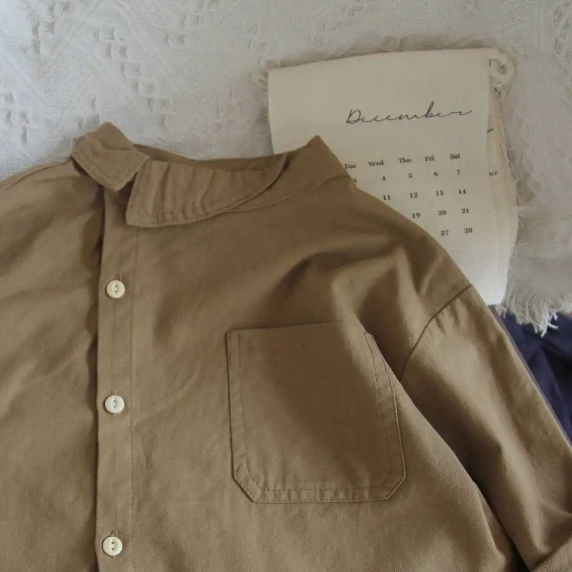 Childrens Shirt Spring and Autumn Pure Cotton Top Han Fan Boys and Girls Cotton Hemp 1-5 Year Old Baby Shirt Y240906