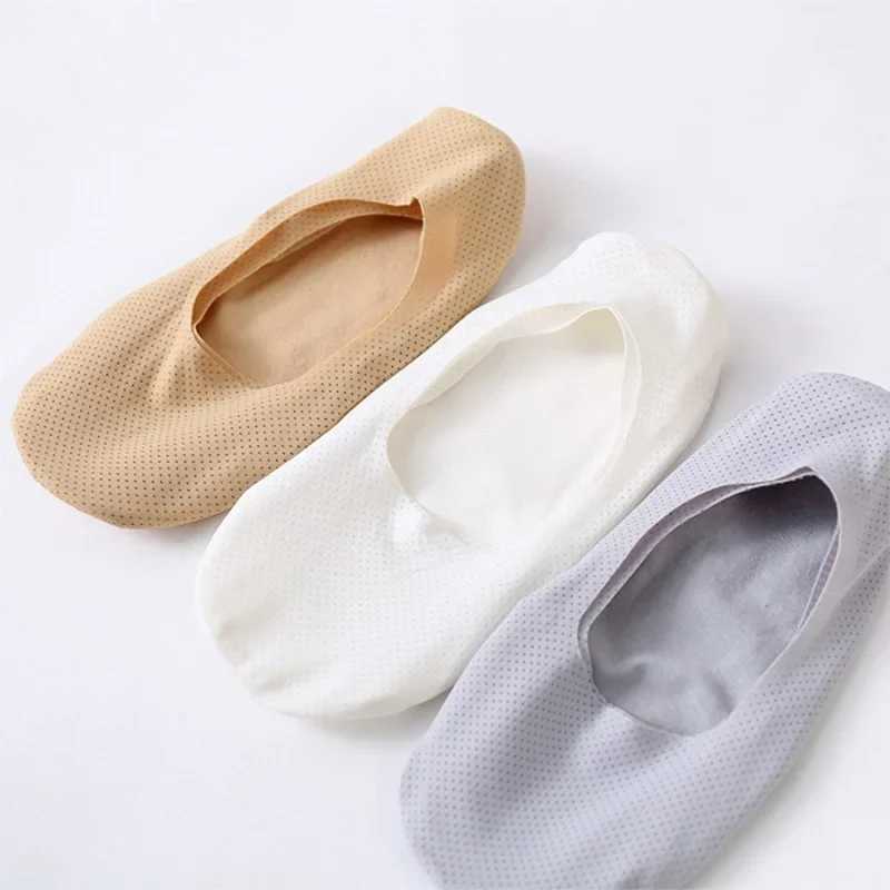 Summer Men Womens Mesh Invisible Socks Slippers No Show Thin Invisible Ice Silk Short Socks Ankle Breathable Boat Socks Y240906