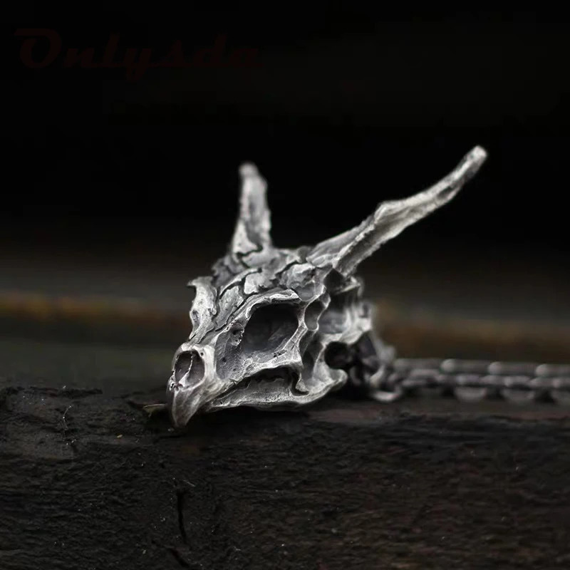 Free delivery Charm Viking Dragon Skull Pendant Necklace Mens Fashion Bicycle Rock Punk Jewelry Antique Vintage Chain Gift OSDZ107 240905