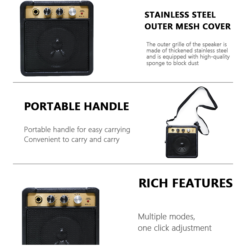Portable Speakers MA-5A 5W High-power Bluetooth Speakers Portable Outdoor Stereo Surround Sound Music Center with Boombox