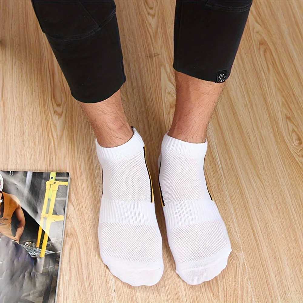 10/20/30 pairs of mens simple striped pattern lined ankle socks breathable soft sweat socks W240905