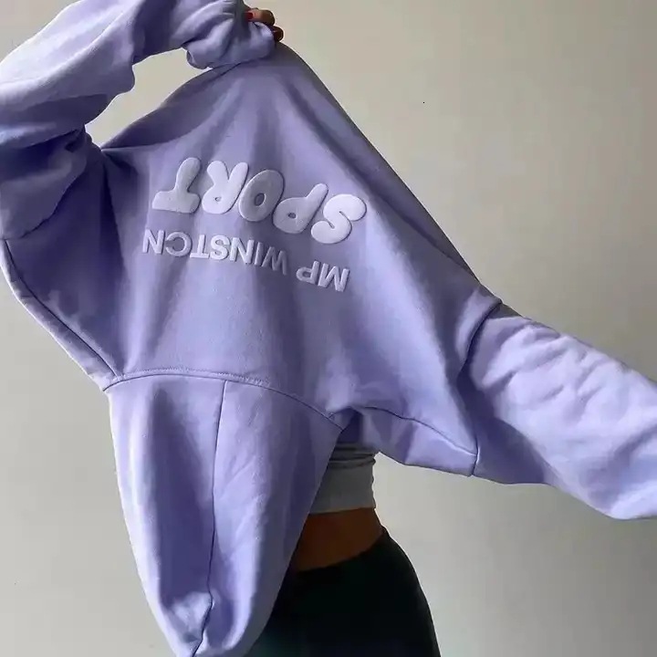 women's hoodie europe and the united states plus new slogan printed women's sleeved hoodie sports casual longsleeved sweatshirt designer hoo