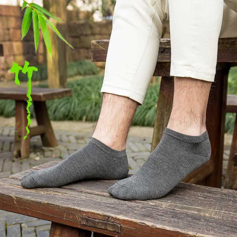 5 pairs/batch of high-quality newly arrived brand mens socks 100% bamboo fiber mens summer socks deodorant ankle socks W240905